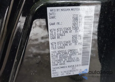 2018 Nissan Pathfinder Sl z USA, uszkodzony, nr VIN 5N1DR2MM8JC608389